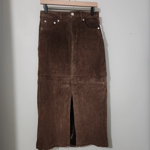 NWT BLANKNYC Suede Midi Skirt 100% Genuine Leather Size 26 Small NEW WITH TAGS - Picture 5 of 11